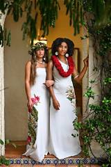 Timeless Style: Embroidered Dresses Adorned with Tropical Palm Leaves
